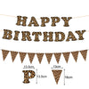 A set of leopard print foil banner decorations spelling out HAPPY BIRTHDAY and the letter P and V.