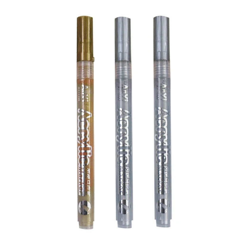 A set of Extra-Fine Point Acrylic Paint Pens for multi-surface art shown vertically.