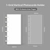 A 1-Grid Vertical Photocards Holder with 10 sheets inner pages shown in a light gray color.