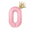 Pastel Pink Foil Number Balloons (0-9) for Birthday Party Decorations