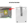 Clear acrylic photo holder clip designed to attach to a car sun visor.