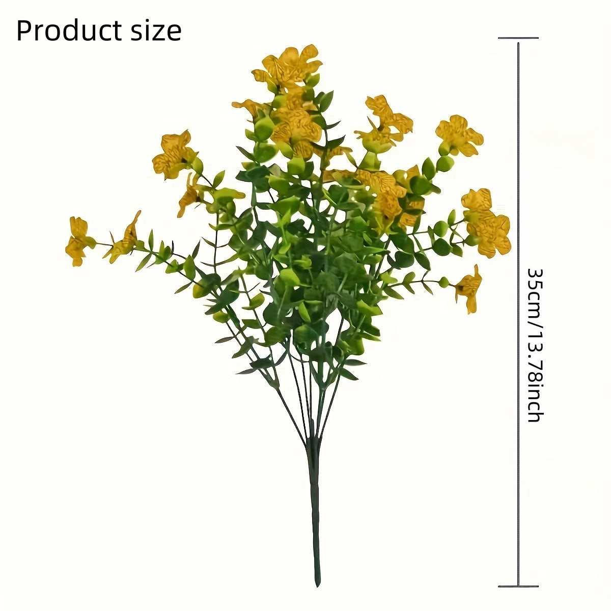 A bundle of yellow artificial daisy flowers on a green stem.