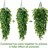 Three strands of artificial eucalyptus hanging plants shown side-by-side, demonstrating a combined effect.