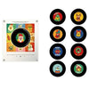 A set of magnetic vinyl record night lights featuring Christmas and holiday themed designs.