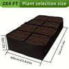 A black 2x4 foot plant selection size elevated garden bed with an 8-grid design.