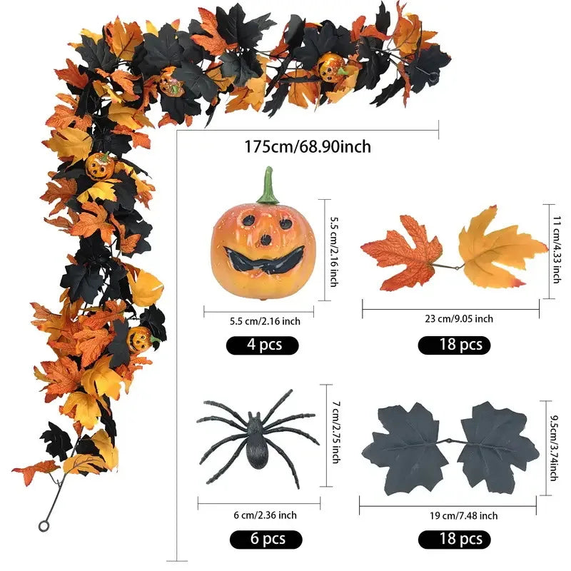 Autumn Maple Leaf Garland for Fireplace & Mantel Decor