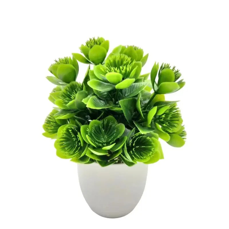 Lebendiges grünes Kunstbonsai-Pflanze mit üppigen Blättern zur Home-Dekoration.