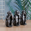 Three Wise Monkeys Resin Figurine Set