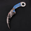 Anime-style blue dragon rotating claw knife model collectible display piece