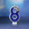 Blue Crown Number Birthday Candle