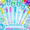 A collection of colorful, iridescent mini bubble bottles and tubes for parties