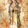 Canvas wall art depicting Our Lady of Guadalupe with hands clasped in prayer, rendered in warm earth tones.