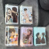 A set of five mini transparent photo albums for card storage featuring various portraits.
