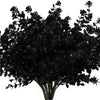 A dense, dark green artificial eucalyptus branch with seven stems used for home decor or weddings.