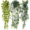 Hanging artificial plant wall decor featuring lush green foliage cascading downwards