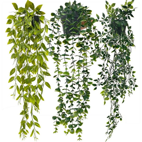 Hanging Artificial Plant Wall Decor with Green Foliage