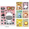 A collection of cartoon animal puzzle stickers featuring tigers, elephants, and other wildlife for DIY decoration.
