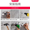 Instruction guide showing six steps for installing 304 stainless steel wall-mounted hooks