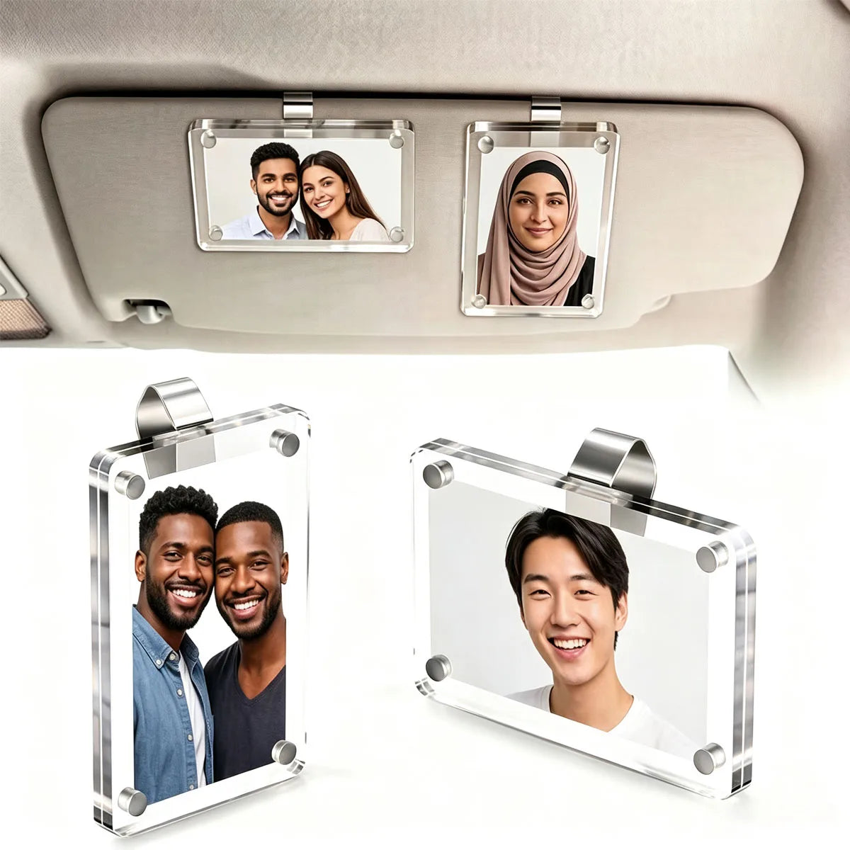 Magnetic Acrylic Photo & Card Display Frame for Car or Home