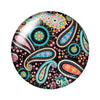 Round Leaf Pattern Flat Back Glass Cabochons for Jewelry Making