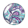Round Leaf Pattern Flat Back Glass Cabochons for Jewelry Making