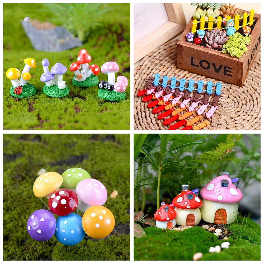 Miniature Fairy Garden Ornaments | Set of Resin Accents