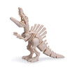 A light beige 3D printed figurine of a dinosaur skeleton, featuring a T-Rex and Mosasaurus.