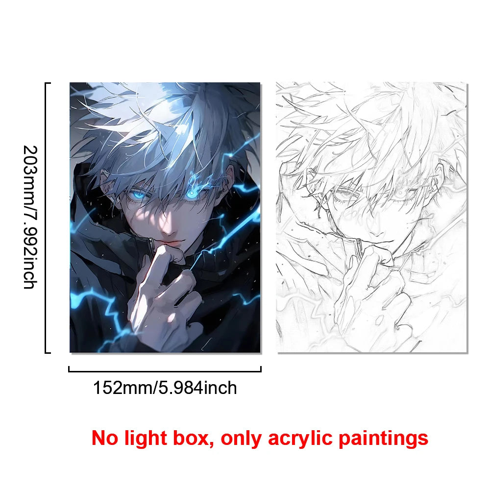 Anime Satoru Gojo LED Lighted Photo Frame with Three Color Modes