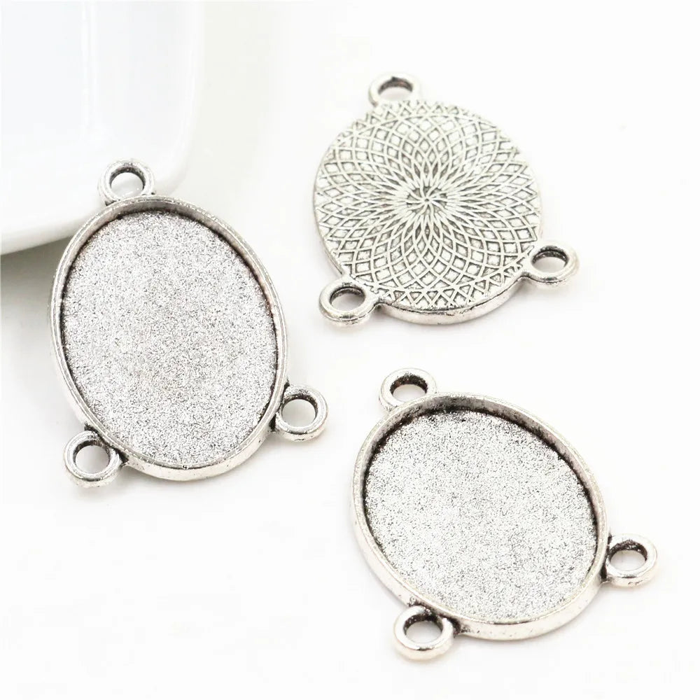 Vintage Style Cameo Pendant Bases with Ornate Gold or Silver Finish