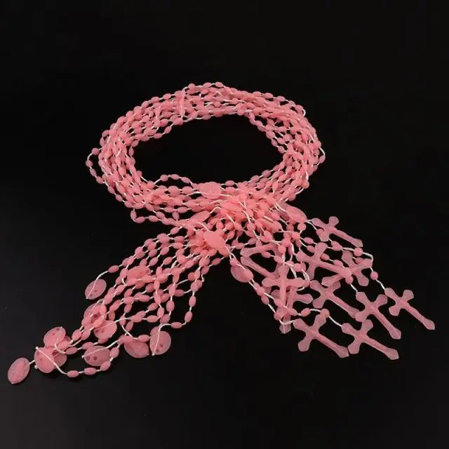 Assorted Plastic Rosary Necklaces (Set of 12)