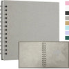A gray handmade kraft paper scrapbook with a spiral binding and a color palette swatch guide.