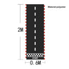 Black polyester race car number balloon with a checkered start line and 2-meter length