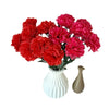A bouquet of vibrant red silk artificial chrysanthemum flowers for fall and autumn decor.