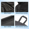 A black breathable full head mask featuring a drawstring design, neat wiring, and ear hanging design.