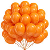A cluster of round orange latex balloons tied together with a string.