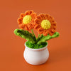 Handmade Crochet Sunflower in Pot – Decorative Knitted Artificial Plant