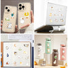 A collection of funny cartoon duck stickers and a matching water bottle set for DIY decor