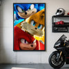 A movie poster featuring Sonic the Hedgehog, Shadow the Hedgehog, and Knuckles the Echidna in an anime style.