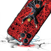 A red and black anime-themed phone case featuring an Akatsuki character design.
