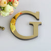 A 3D golden letter G cutout on a white background.