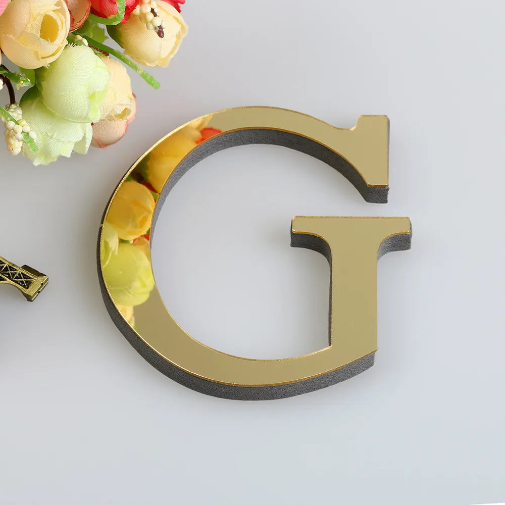 A 3D golden letter G cutout on a white background.