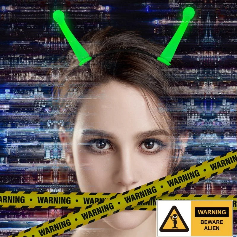 Glowing Alien Antenna Headband for Halloween & Cosplay