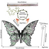A set of sparkling fairy wings, a wand, and a floral crown displayed next to their dimensions.