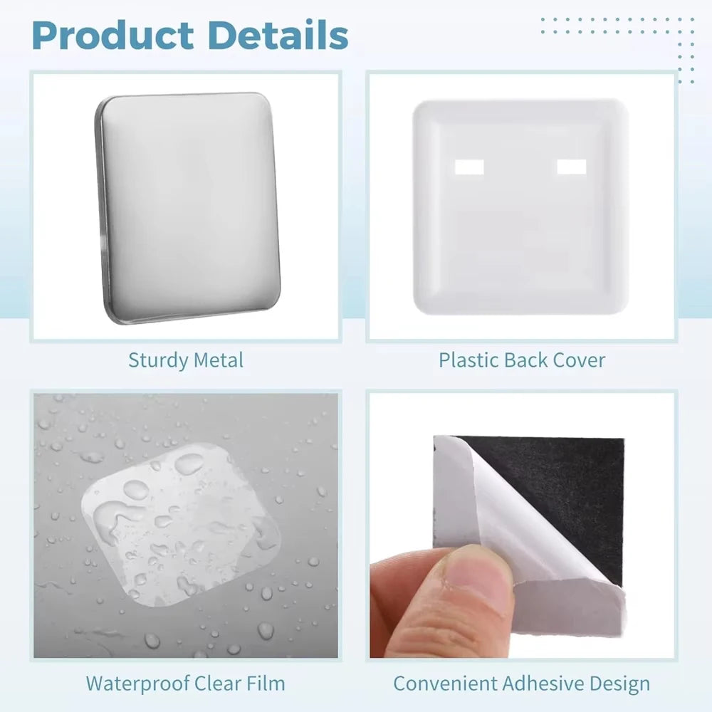 Blank Square Badge Making Kit with Magnetic Backing
