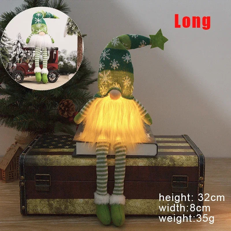 LED Gnome Christmas Ornaments – Soft Plush Hanging Decor