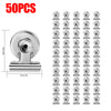 A set of 50 heavy duty silver fridge magnetic clips arranged in a grid.