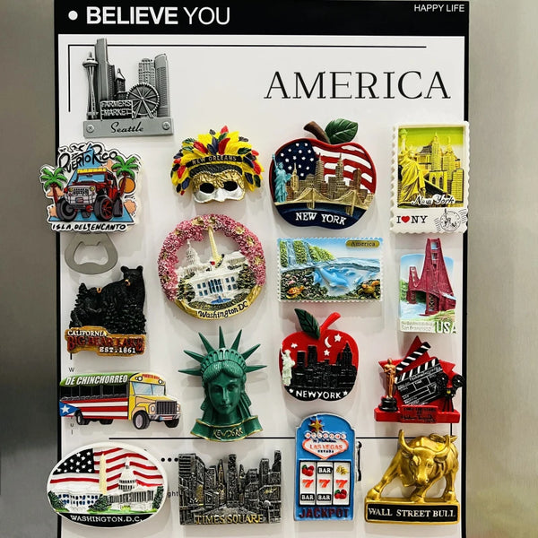 3D Resin Fridge Magnets – Iconic American Landmarks