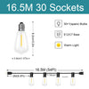 A string of 16.5 million 30 sockets LED bulbs with E12/C7 bases for outdoor lighting.