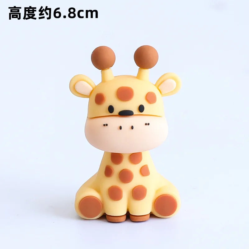 A cute, round, yellow and orange giraffe-shaped decoration for birthday parties.