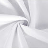 Elegant white and gold church tablecloth fabric draped in soft folds.
